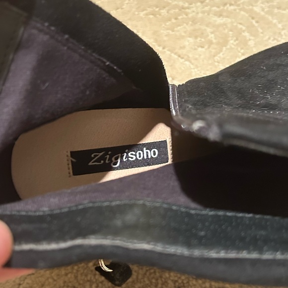 Black suede wedged booties - Picture 5 of 5